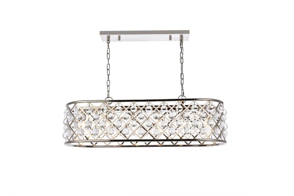 Madison 6 light polished Nickel Chandelier Clear Royal Cut Crystal