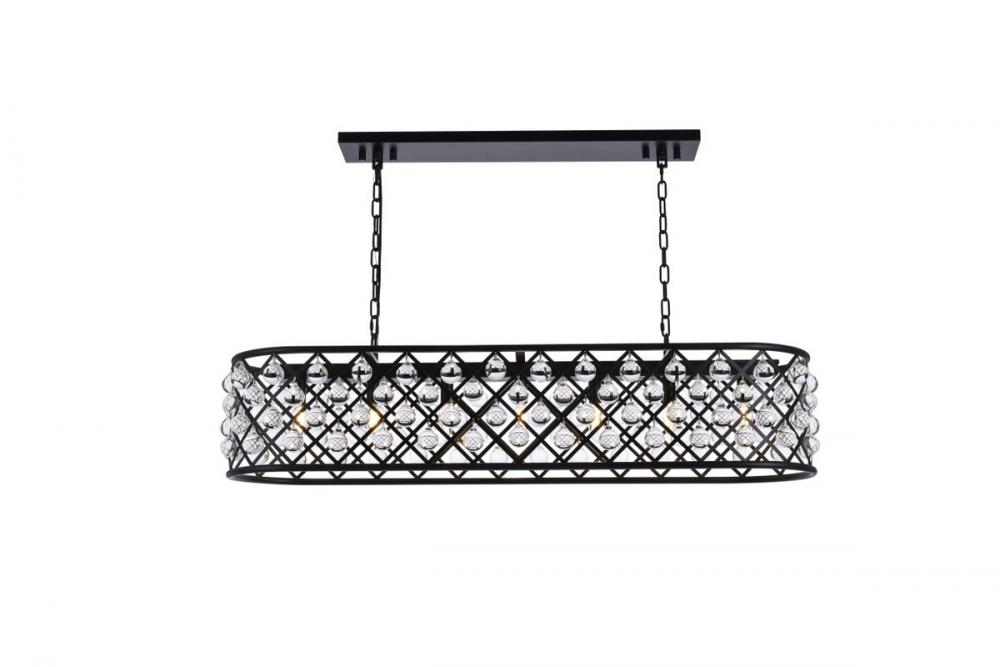 Madison 7 light Matte Black Chandelier Clear Royal Cut Crystal