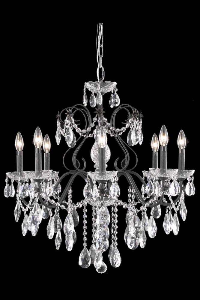 St. Francis 6 Light Dark Bronze Chandelier Clear Royal Cut Crystal