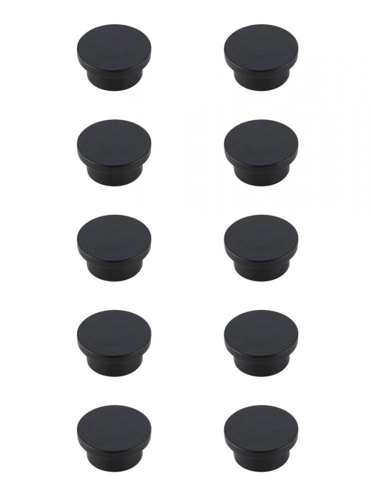 Trovon 1.6" Diameter Matte Black Oversize Round Knob Multipack (Set of 10)