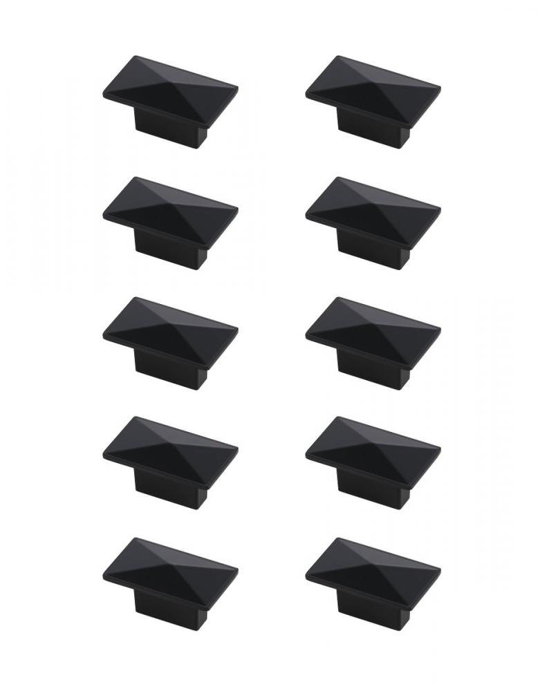 Perry 2" Matte Black Rectangle Knob Multipack (Set of 10)
