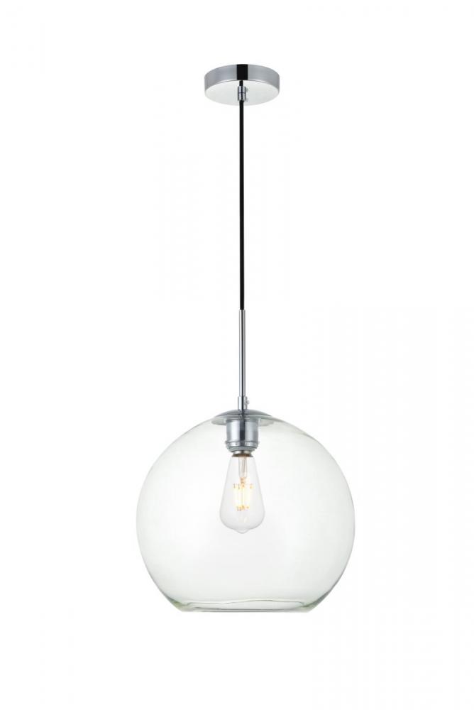 Baxter 1 Light Chrome Pendant With Clear Glass