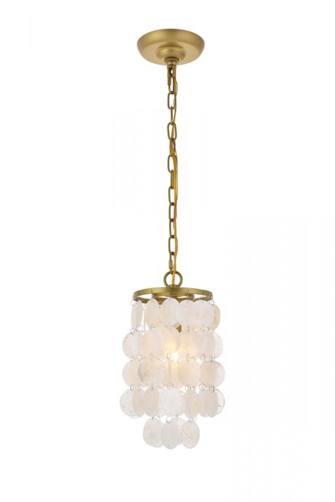 Selene 1 light Brass Pendant