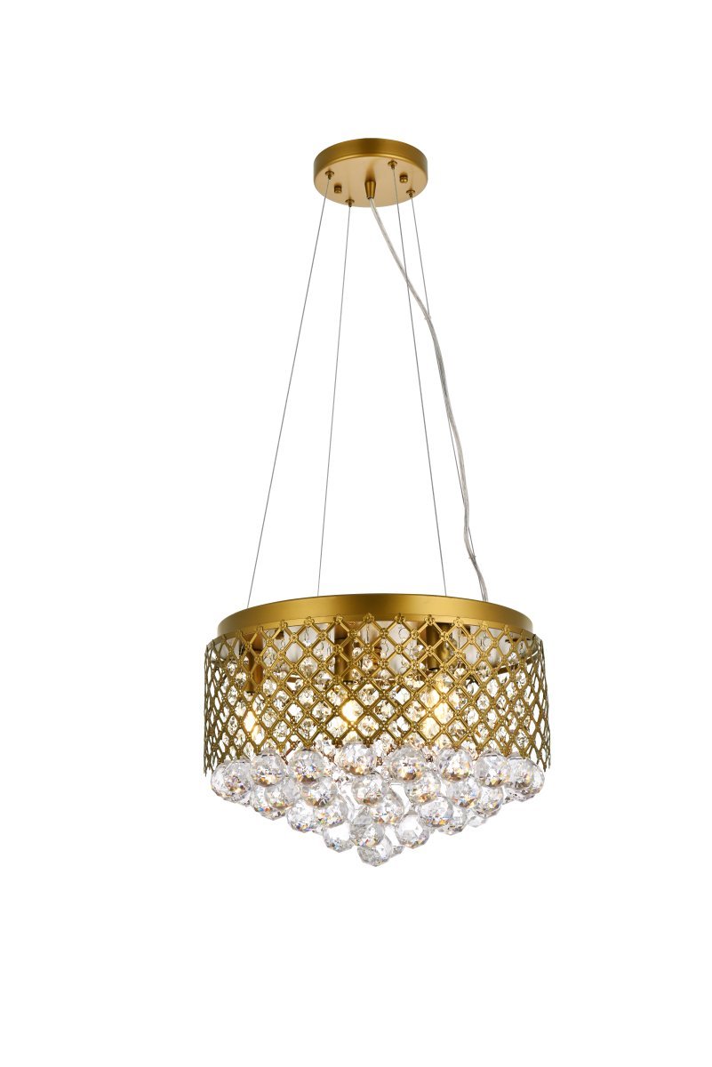 Tully 6 lights pendant in brass