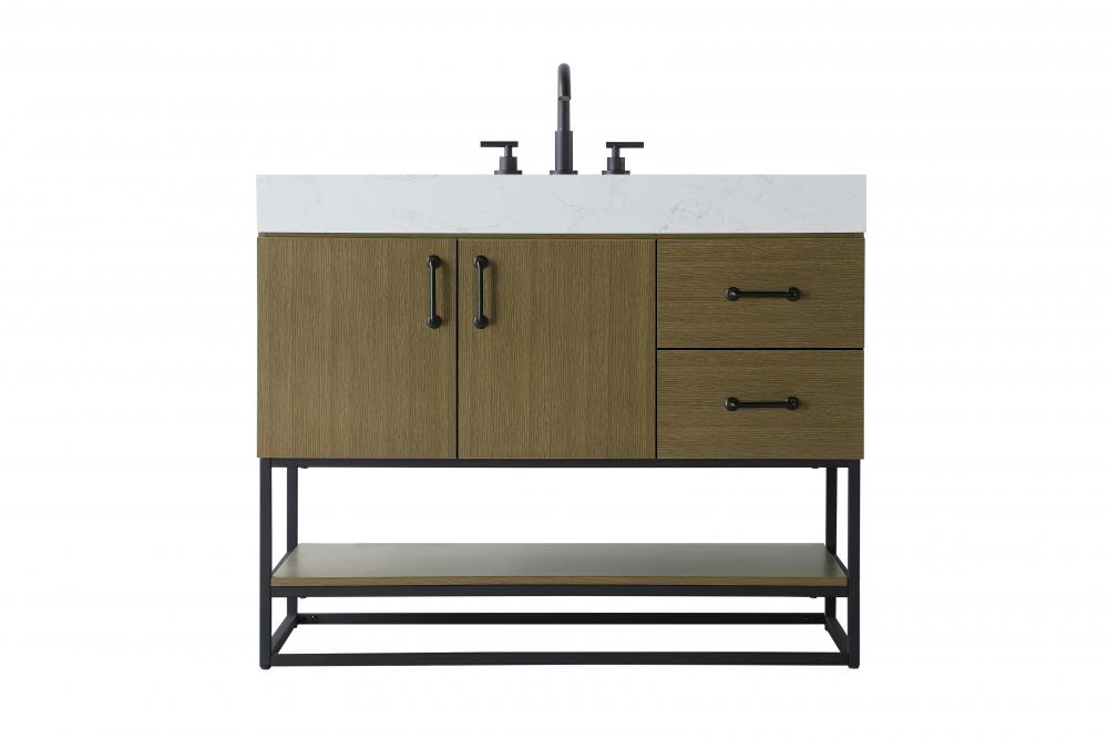 Vanity Cabinet 2Dr 2Dw 42x21.5x34 Chestnut Brown