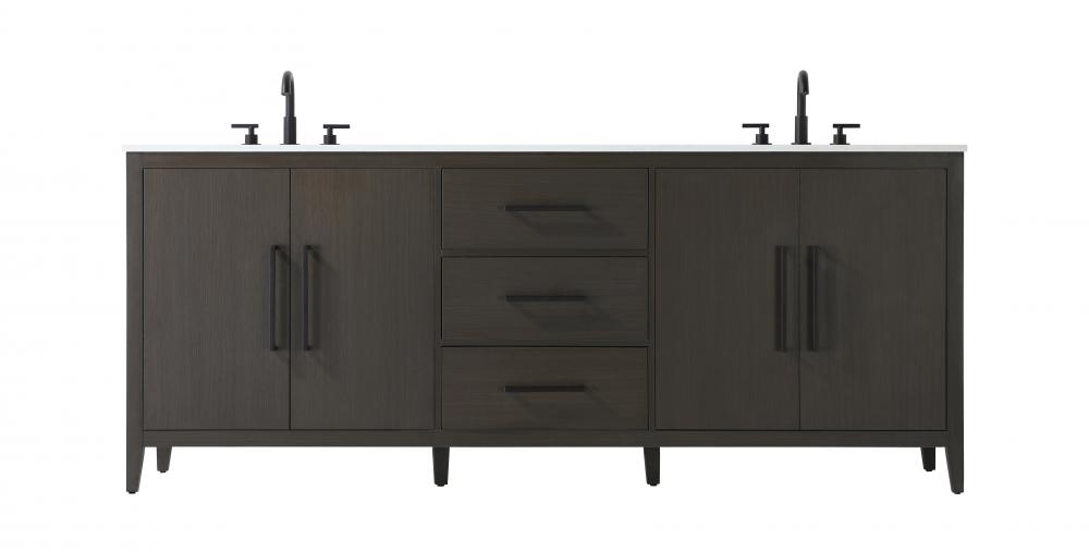 Vanity Cabinet 4Dr 3Dw 84x21.5x35 Mocha Brown