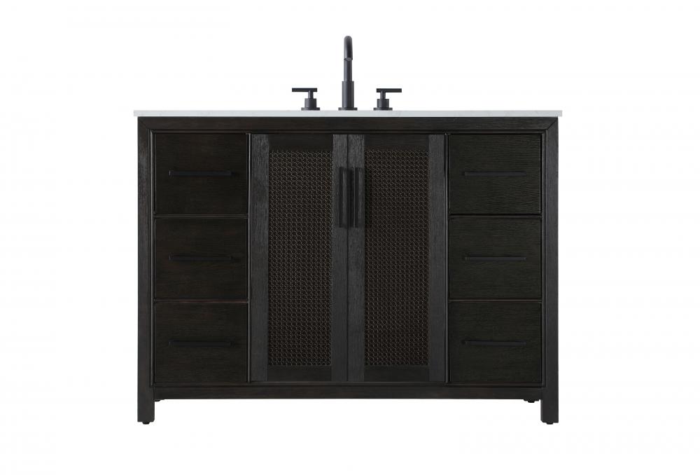 Vanity Cabinet 2Dr 6Dw 48x21.5x35 Chocolate Oak