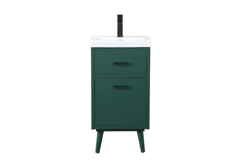 18 Inch Bathroom Vanity in Green