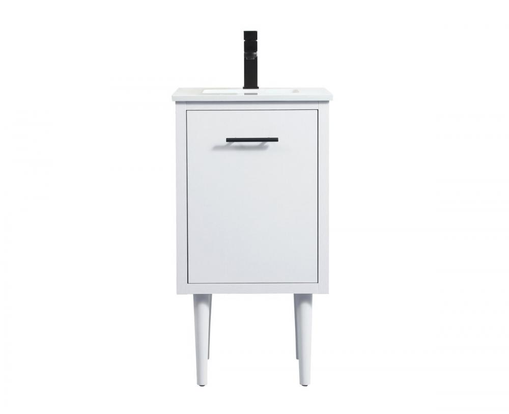 18 Inch Single Bathroom Vanity in White