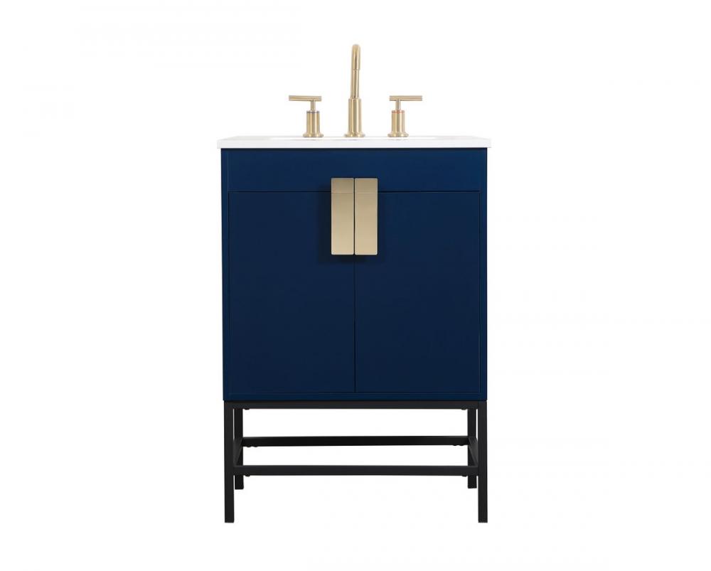 24 inch Single bathroom vanity in blue