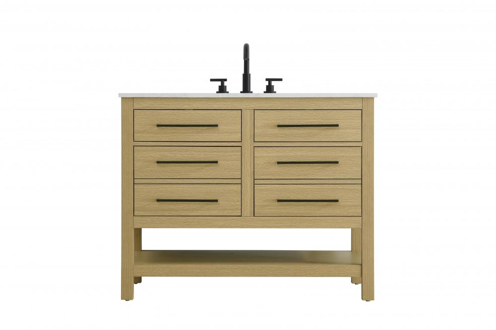 Vanity Cabinet 4DW 42"W x 22"D x 34"H Honey Brown