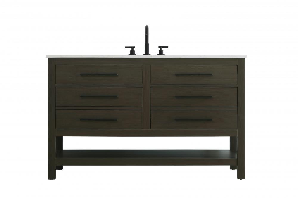 Vanity Cabinet 4DW 54"W x 22"D x 34"H Mocha Brown