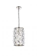 Elegant 1204D8PN/RC - Madison 1 light polished Nickel Pendant Clear Royal Cut Crystal