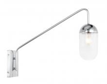 Elegant LD6176C - Kace 1 Light Chrome and Clear Glass Wall Sconce