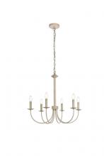 Elegant LD7040D26WD - Brielle 6 lights pendant in weathered dove