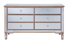 Elegant MF6-1136G - 6 Drawers Cabinet 60 in. x 20 in. x 34 in. in Gold paint