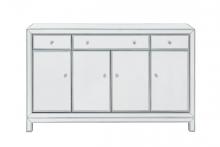 Elegant MF72001 - Buffet Cabinet 3 drawers 4 doors 56in. W x 13in. D x 36in. H in antique silver paint