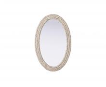 Elegant MR4C2742LN - Oval Cornhusk Mirror 27x42 in Linen White