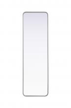 Elegant MR8A1860SIL - Contour Metal Rectangle Mirror 18x60 in Silver