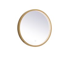 Elegant MRE6018BR - Pier 18 Inch LED Mirror with Adjustable Color Temperature 3000k/4200k/6400k in Brass