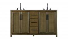 Elegant VF29560DHO - Vanity Cabinet 4Dr 3Dw 60x21.5x35 Hazel Oak