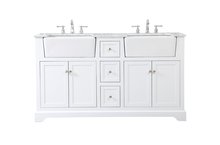 Elegant VF60260DWH - 60 Inch Double Bathroom Vanity in White