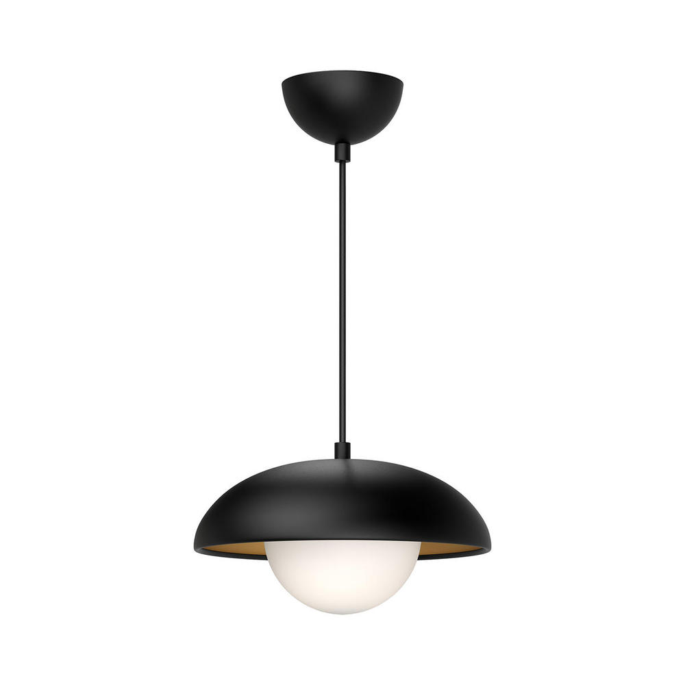 Rubio 11-in Matte Black/Opal Matte Glass 1 Light Pendant