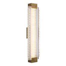 Alora Lighting WV374225VBCR - Alai 25-in Vintage Brass/Ribbed Glass LED Wall Vanity