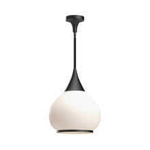 Alora Lighting PD524214MBOP - Hazel 14-in Matte Black/Opal Matte Glass 1 Light Pendant