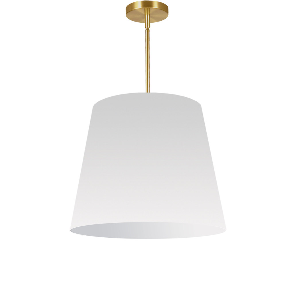 1 Light Oversized Drum Pendant Medium White Shade