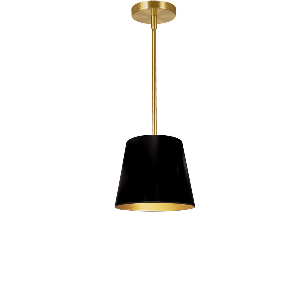 1 Light Oversized Drum Pendant X-Small Black/Gold Shade