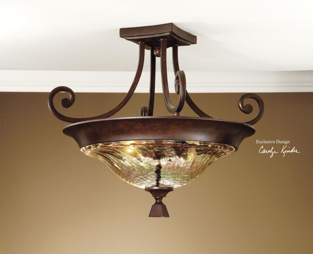 Uttermost Elba 2 Light Glass Semi Flushmount