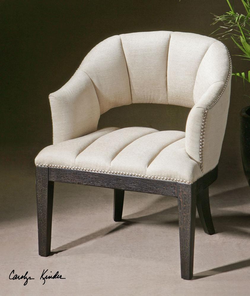 Bovary White Tufted Armchair