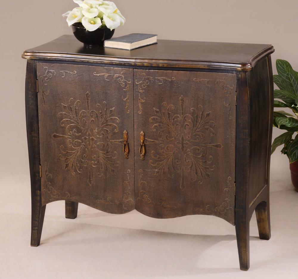 Etoile Antiqued Console Cabinet