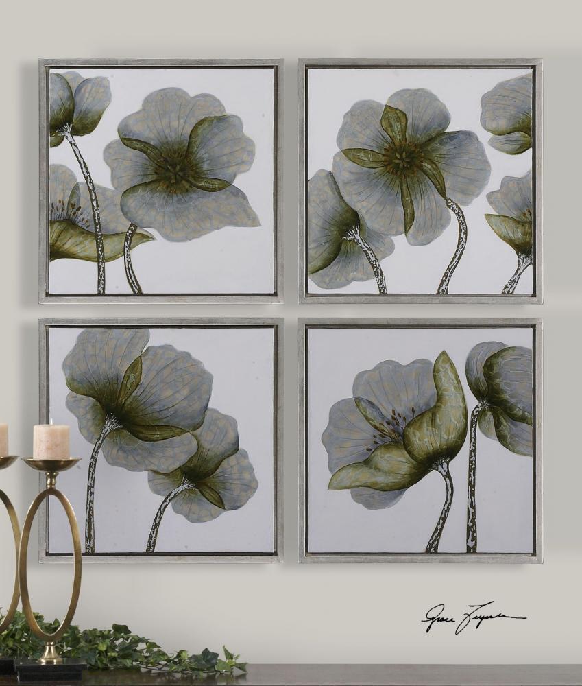 Uttermost Mini Floral Glow Wall Art Set/4