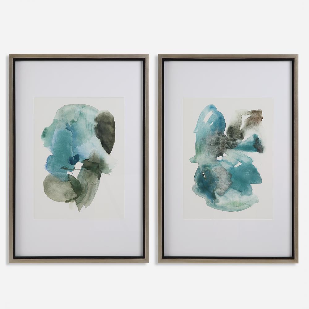 Uttermost Blueprints Watercolor Prints, Set Of 2