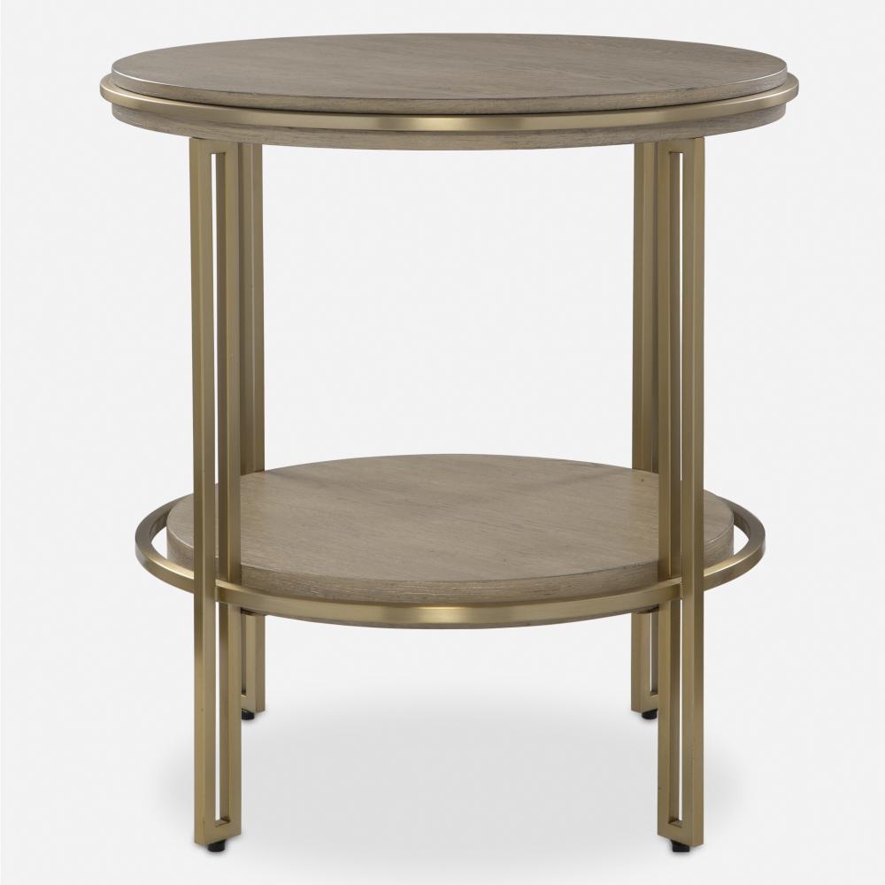 Uttermost Elise Round Brass Side Table