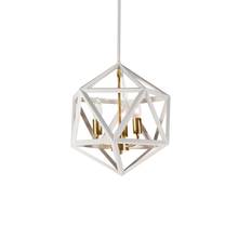 Dainolite ARC-143C-WH-VB - 3 Light Chandelier, Matte White with Vintage Bronze Accents